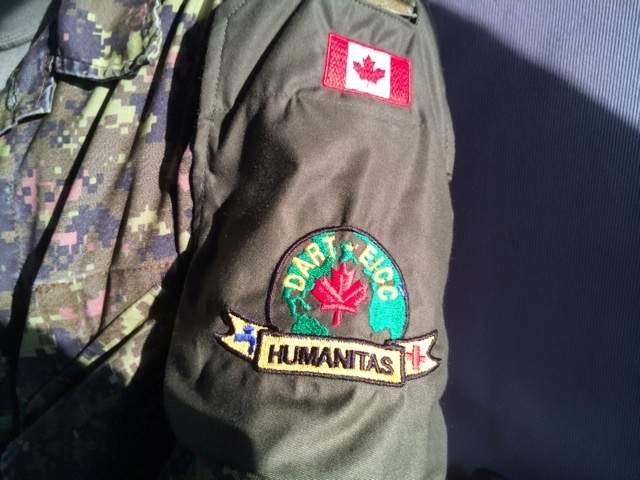 A close-up of a DART emblem.
