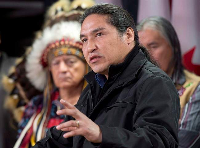 Athabasca Chipewyan First Nation Chief Allan Adam speaks March 20, 2013 in Ottawa. 