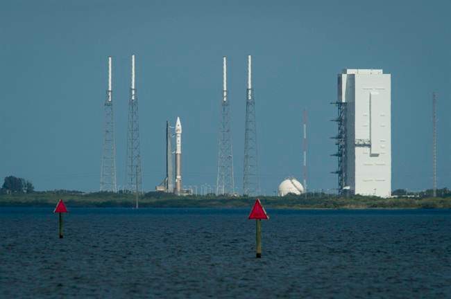 The United Launch Alliance Atlas V rocket with NASA’s Mars Atmosphere and Volatile Evolution (MAVEN) spacecraft onboard is seen at the Cape Canaveral Air Force Station Space Launch Complex 41, Sunday, Nov. 17, 2013, Cape Canaveral, Fla.