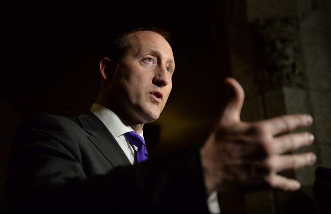 Peter MacKay, Minister of Justice and Attorney General of Canada, takes part in a press conference in the House of Commons foyer on Parliament Hill in Ottawa on Monday, Nov. 25, 2013. THE CANADIAN PRESS/Sean Kilpatrick.