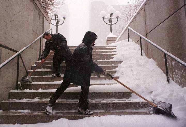 Snowfall in Montreal.