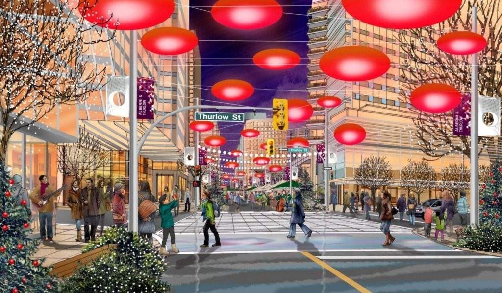 Lanterns could be installed above Alberni Street.