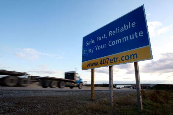 West bound sign near Oakville on toll highway 407 ETR on Nov. 3, 2009.