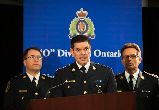 Chief Superintendent Larry Tremblay, Director General of the RCMP Federal Policing Criminal Operations of the RCMP announces the arrest of Qing Quentin Huang.