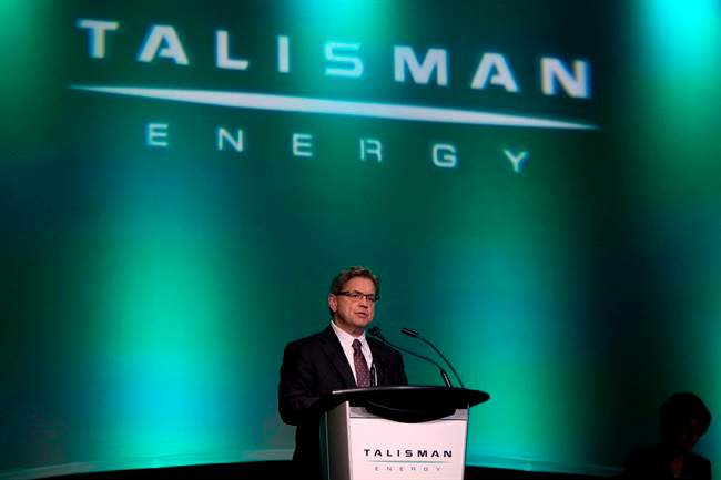 Talisman Energy CEO Hal Kvisle addresses the company's annual meeting in Calgary, May 1, 2013.THE CANADIAN PRESS/Jeff McIntosh