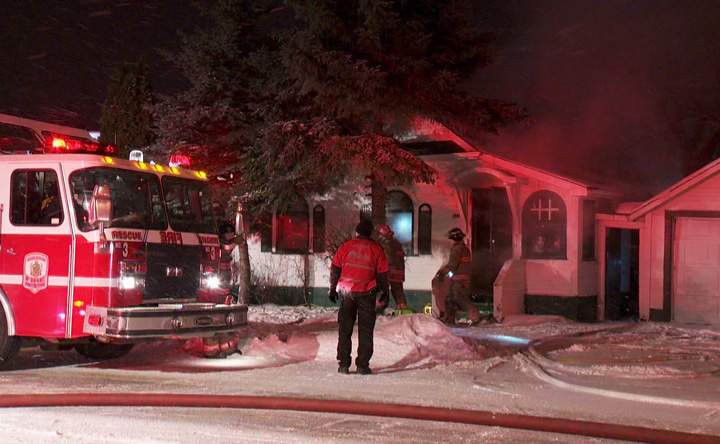 Woman sent to hospital with serious injuries after an evening house fire in Saskatoon.