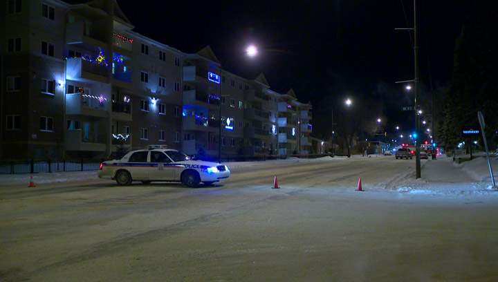 Bobcat operator hits meter on natural gas line forcing condo residents out into a cold Saskatoon night.