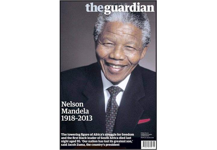Mourning the death of Nelson Mandela: Newspaper, magazine front pages from around the world - image