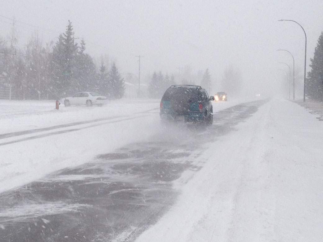 Drivers are urged to use caution during the winter storm.