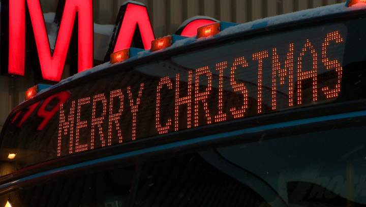 Local churches push back against atheist who filed a human rights complaint asking for "Merry Christmas" messages to be removed from city buses.