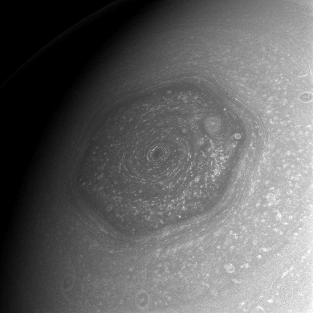 Saturn’s hexagon imaged by Cassini on June 14, 2013. (NASA/JPL-Caltech/Space Science Institute)