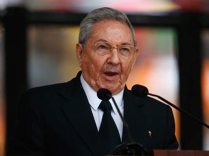 Cuba’s President Raul Castro Ruz speaks during the memorial service for former South African president Nelson Mandela at the FNB Stadium in Soweto near Johannesburg, Tuesday, Dec. 10, 2013. (Photo credit: Getty Images)