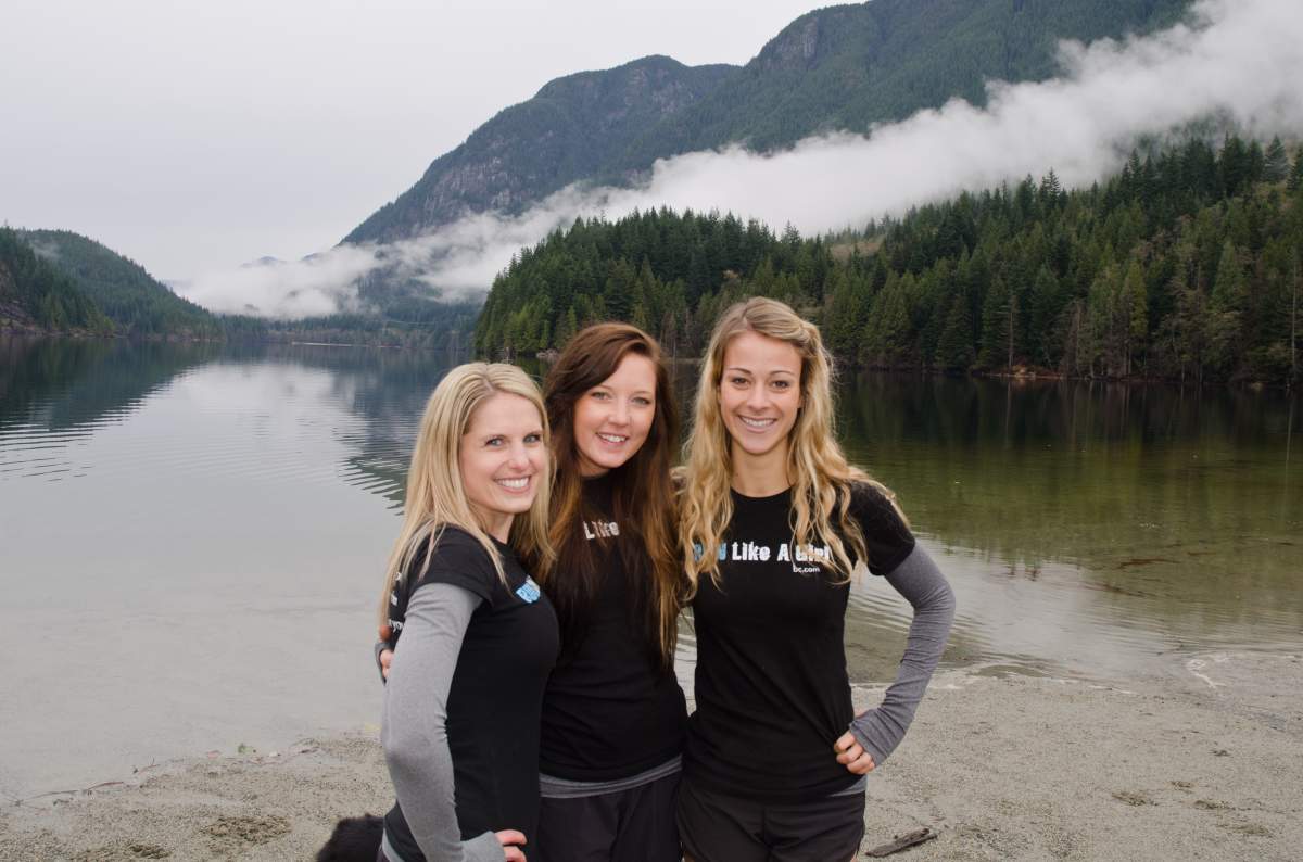 The founders of Run Like a Girl. From left to right: Dayna Egyed, Courtney Burt, and Hailey Van Dyk.