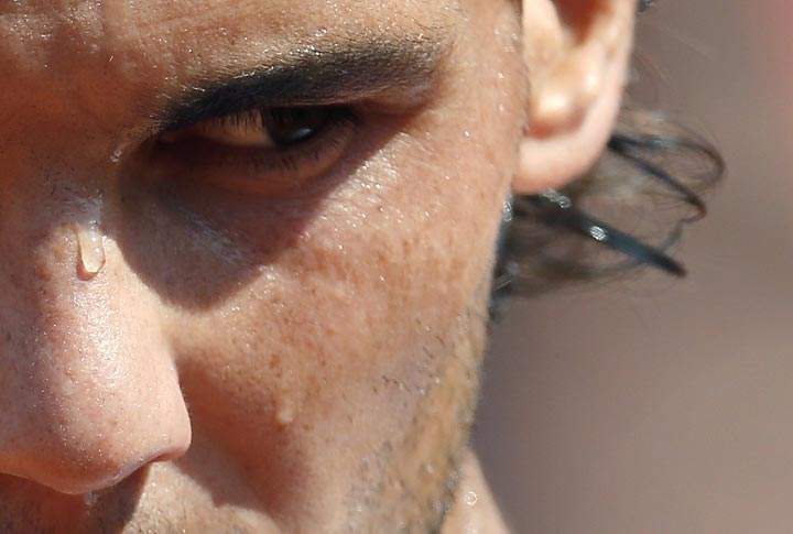 Rafael Nadal is pictured during his match against Nishikori Kei during the French Open round at the Roland Garros stadium in Paris, on June 3, 2013. (Thomas Coex/AFP/Getty Images)