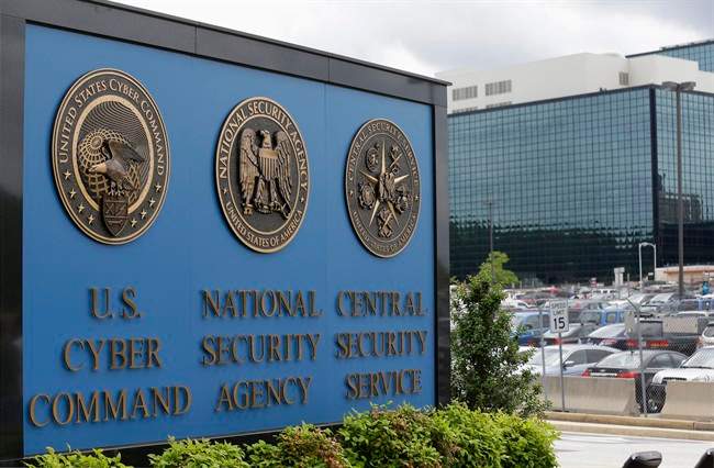 This June 6, 2013, file photo shows the sign outside the National Security Agency campus in Fort Meade, Md.