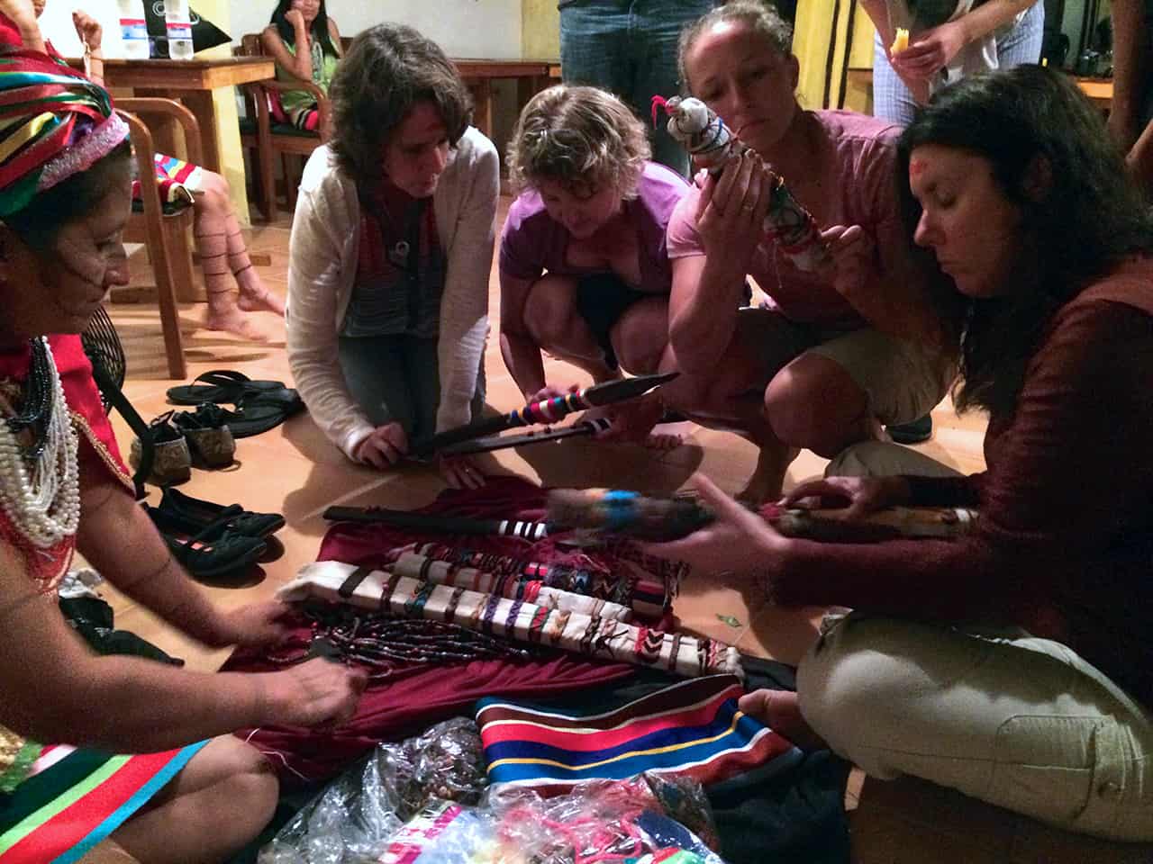 Buying souvenirs from the locals
