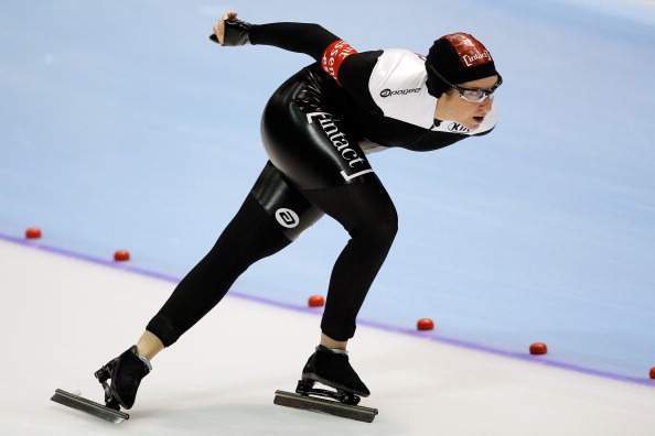 Ivanie Blondin of Canada competes in the Division A 3000m Ladies on day one of the Essent ISU World Cup Speed Skating at Thialf Ice Stadium on November 16, 2012 in Heerenveen, Netherlands.
