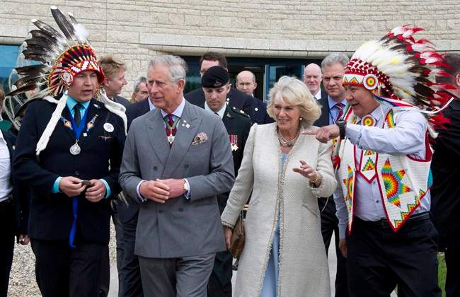 Prince Charles and his wife Camilla visit the Aboriginal University in Regina during their last visit to Canada, on May 23, 2012. 