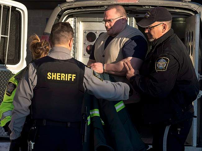 Christopher Falconer arrives at Nova Scotia Supreme Court in Pictou, N.S. on  Jan. 8, 2014.