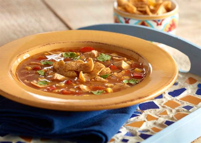 Chicken Tortilla Soup is a spicy soup that is quick to make. 