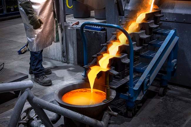 Gold is poured at Osisko's Canadian Malartic mine.