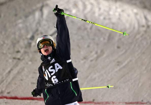 Maxime Dufour-Lapointe of Canada competes during finals for the Womens 2014 FIS Freestyle Ski World Cup Mogul Competition at Deer Valley on January 11, 2014 in Park City, Utah.