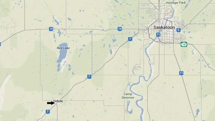 The driver of a pickup truck is dead after a crash on Highway 7 west of Delisle, Saskatchewan.