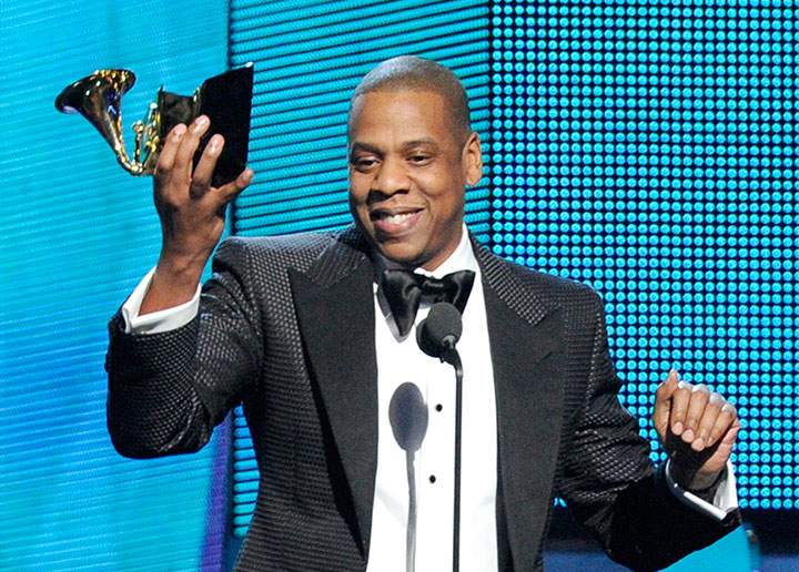 Jay Z accepts his Grammy Award on Jan. 26, 2014.