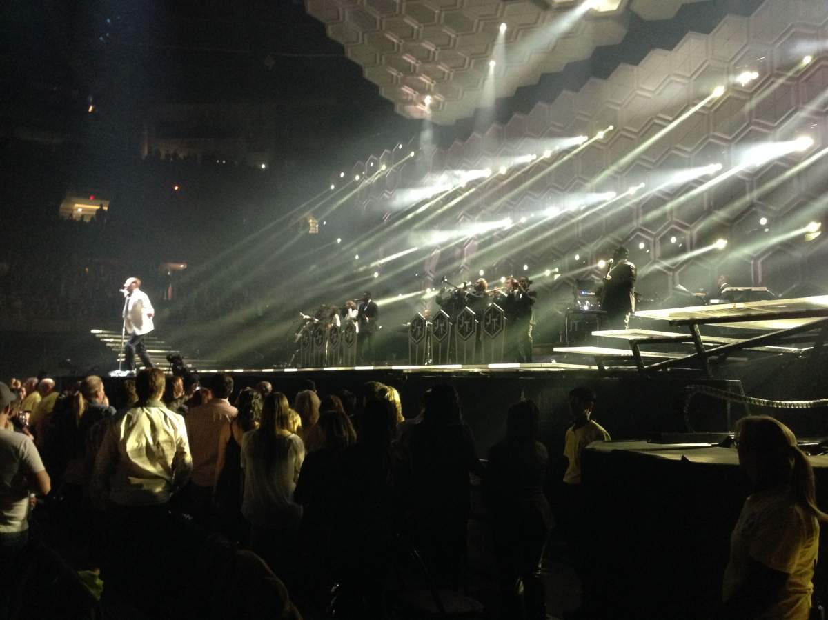 Justin Timberlake performs in Edmonton Jan. 13, 2014.