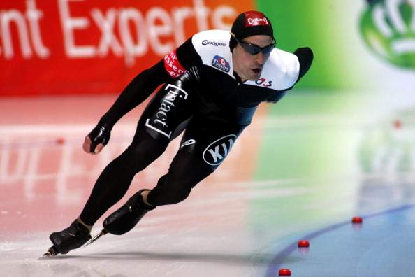 Denny Morrison of Canada competes in the Division A Men's 1000m race during day two of the Essent ISU World Cup Speed Skating at Harbin Ice Training Base on December 16, 2012 in Harbin, China.
