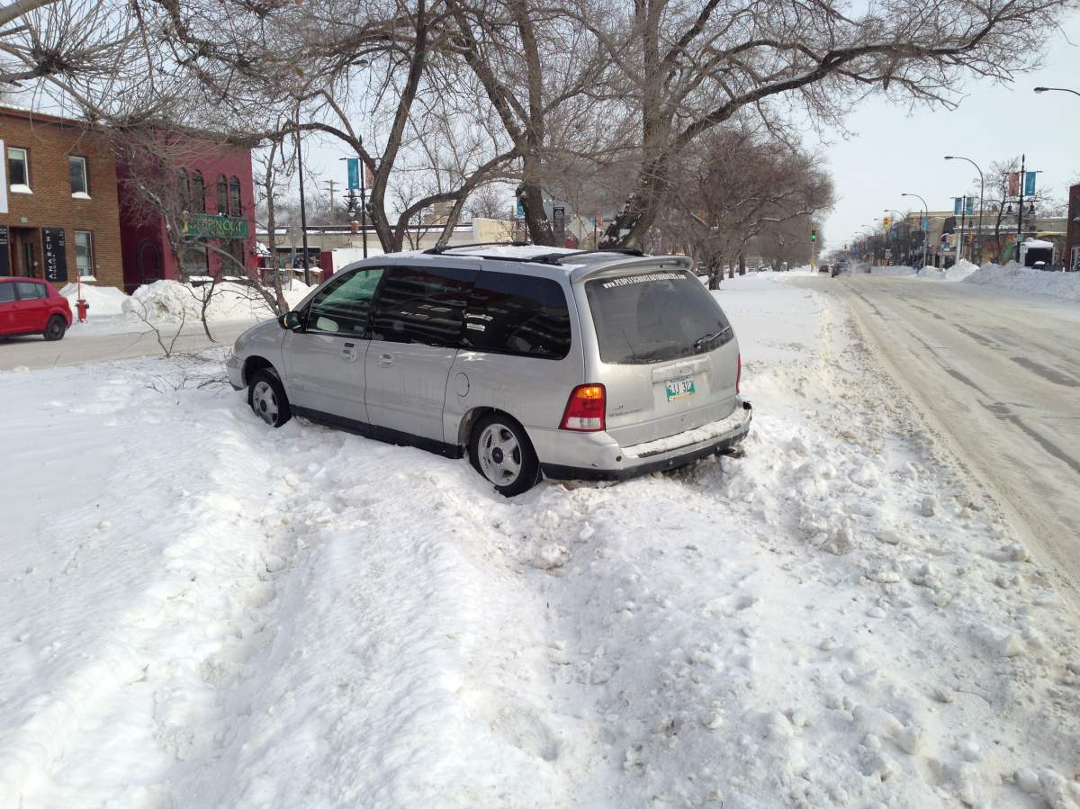A minivan came to grief on Provencher Boulevard in Winnipeg on Tuesday.