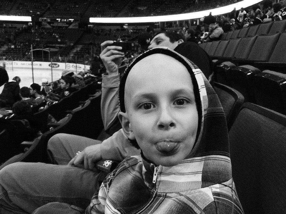 Aaron Maier at a hockey game in Edmonton.