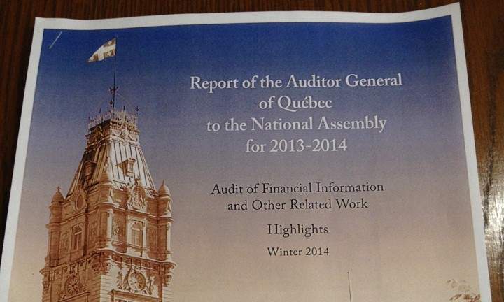 Quebec's Auditor General report.