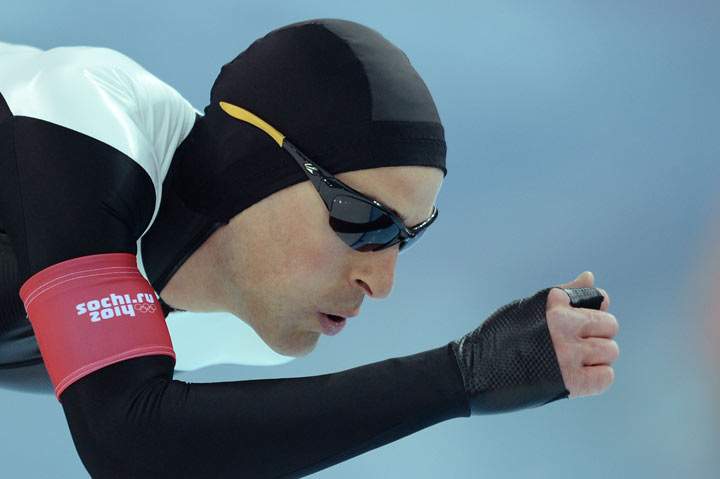 Denny Morrison in his silver medal-winning race