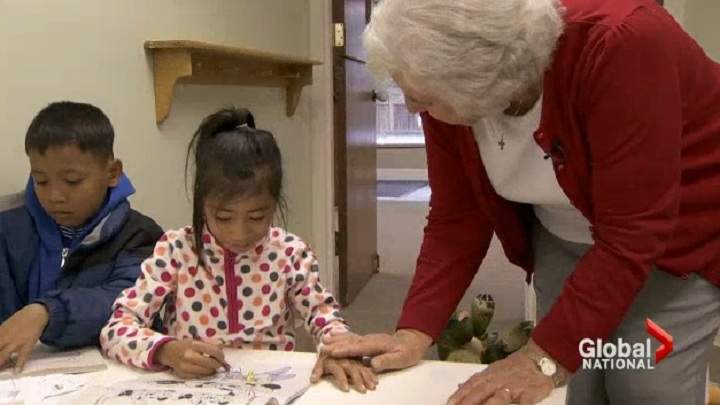 Marie Ens with some of the children from Place of Rescue during a visit to Vancouver.