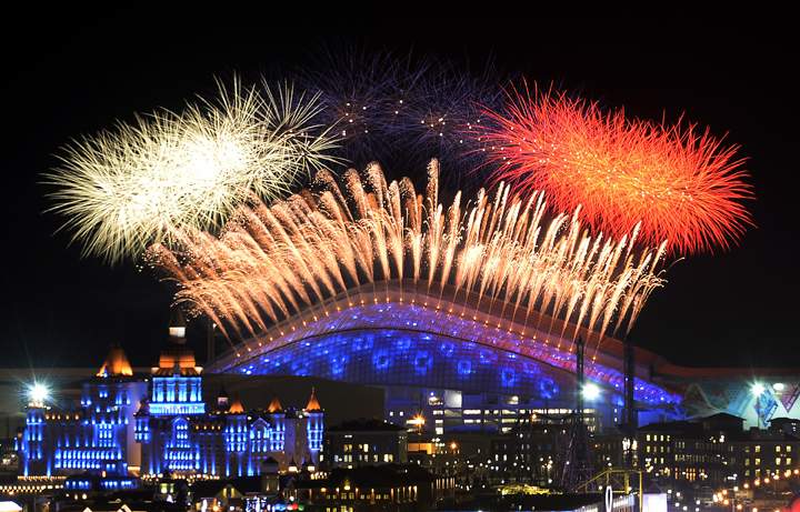 Opening ceremony fireworks in Sochi