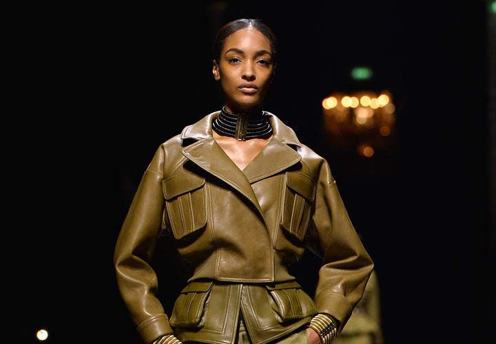 Model Jourdan Dunn walks the runway during the Balmain show as part of the Paris Fashion Week Womenswear Fall/Winter 2014-2015 on February 27, 2014 in Paris, France.