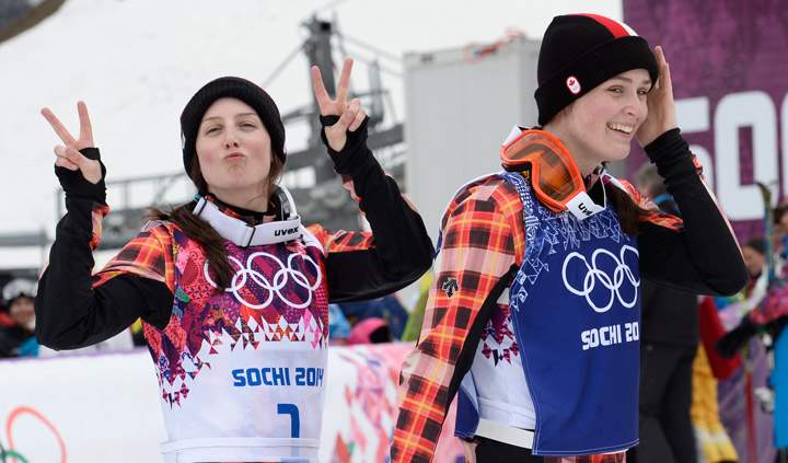 Kelsey Serwa and Marielle Thompson in Sochi