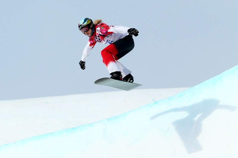 Dominique Maltais of Canada during the Ladies’ Snowboard Cross Seeding on day nine of the Sochi 2014 Winter Olympics at Rosa Khutor Extreme Park on February 16, 2014 in Sochi, Russia. (Cameron Spencer/Getty Images)