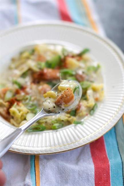 Smoked fish lends big flavour to a light soup