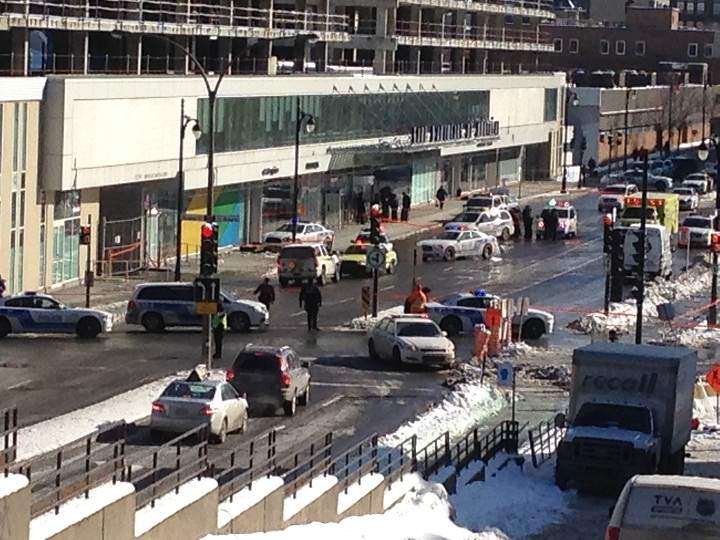 A man is fighting for his life after being shot by police in downtown Montreal on Monday, February 3, 2014.