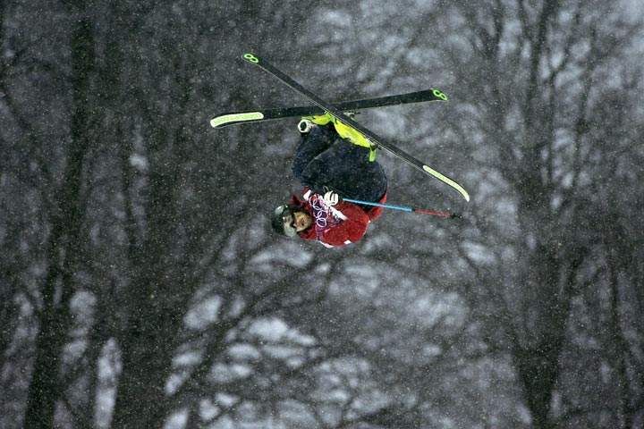 France’s Kevin Rolland competes during the men’s freestyle skiing halfpipe qualification at the Rosa Khutor Extreme Park, at the 2014 Winter Olympics, Tuesday, Feb. 18, 2014, in Krasnaya Polyana, Russia. (AP Photo/Jae C. Hong)