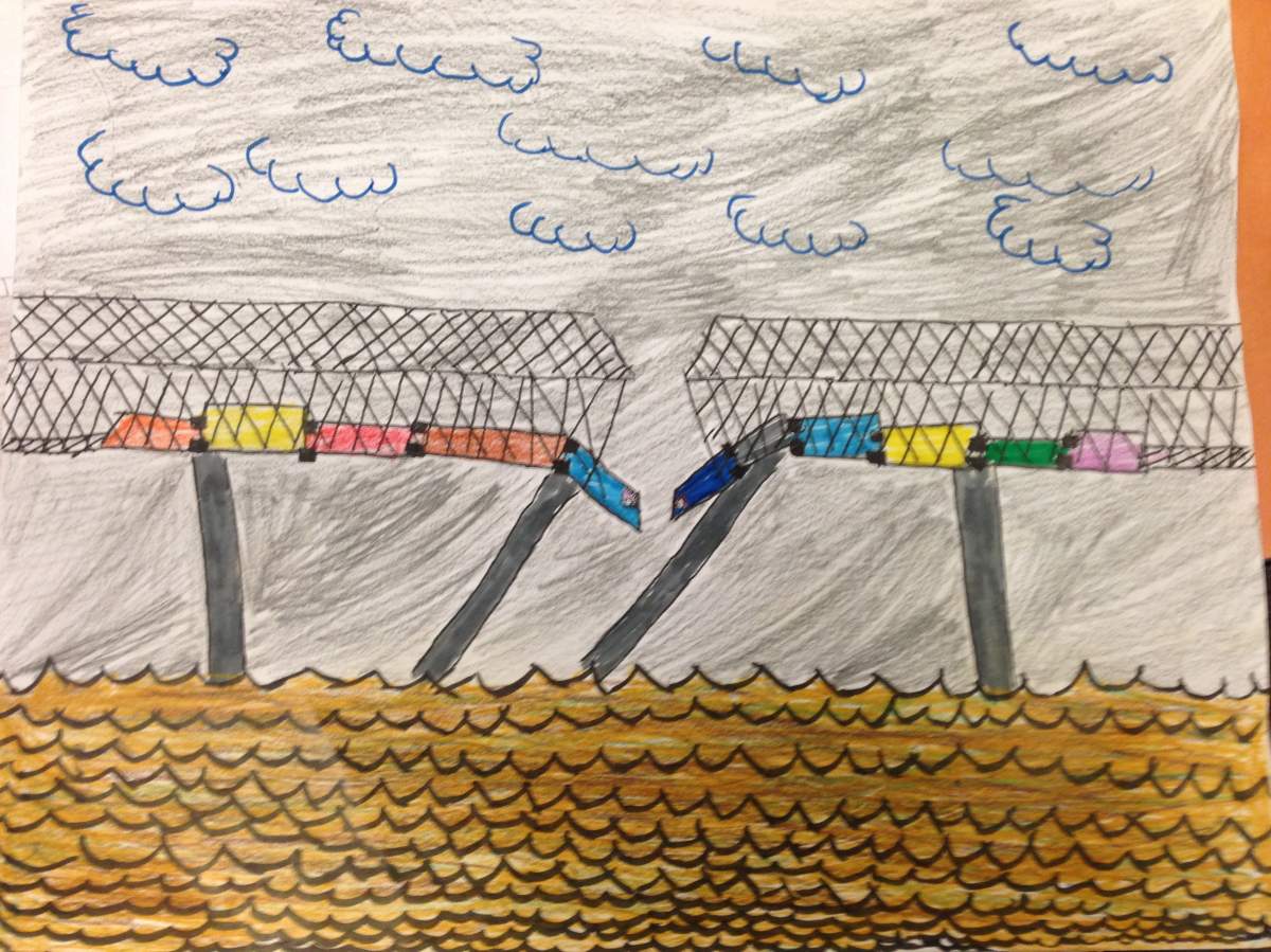Cedarbrae students show off their flood-related art at City Hall on Friday, March 7, 2014.