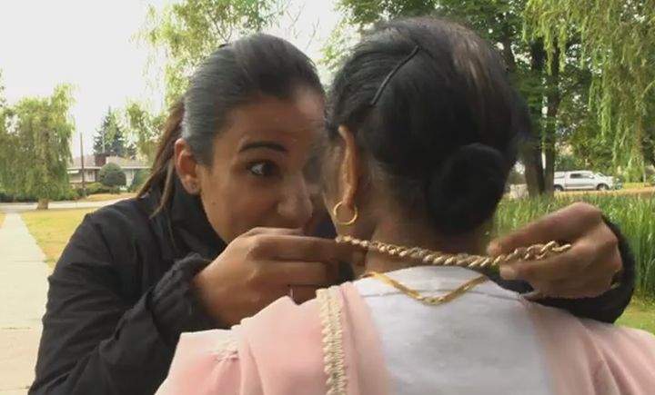 The Vancouver police re-enact distraction theft in a YouTube video. 