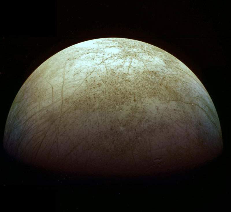 Could Jupiter’s moon Europa, seen here, contain life?