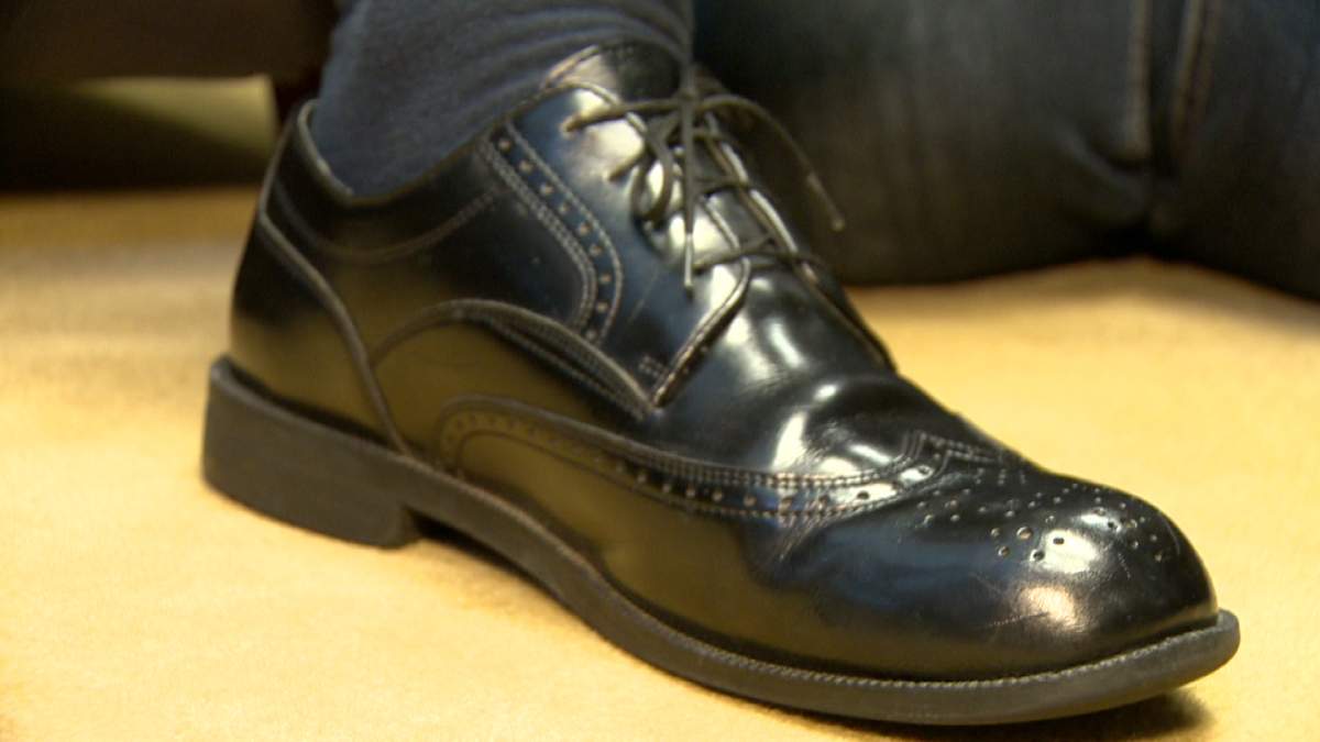 Saskatchewan Finance Minister Ken Krawetz is breaking with the tradition of getting new shoes for budget day and is instead wearing a pair of shoes that belonged to his late father. 