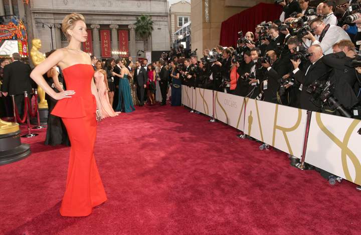 Jennifer Lawrence attends the Oscars at Hollywood & Highland Center on March 2, 2014 in Hollywood, California.