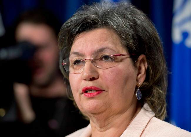 Independant MLA Fatima Houda-Pepin announces her decision to run as an independant candidate for the coming election, at a news conference, Tuesday, March 4, 2014 at the legislature in Quebec City.