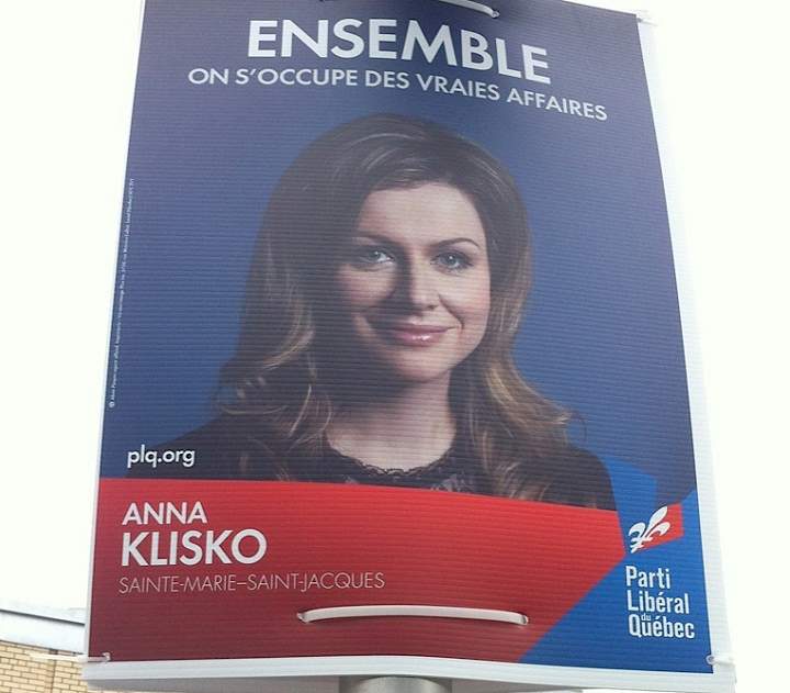 Quebec Liberal Party election poster.