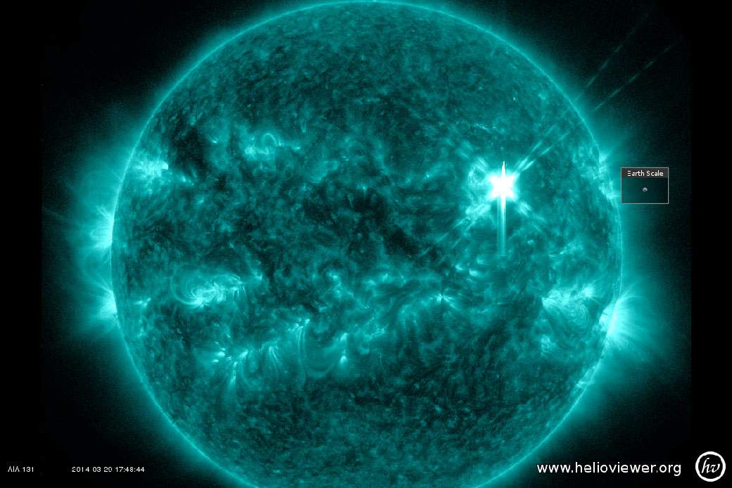 The X flare released by the sun on March 29.